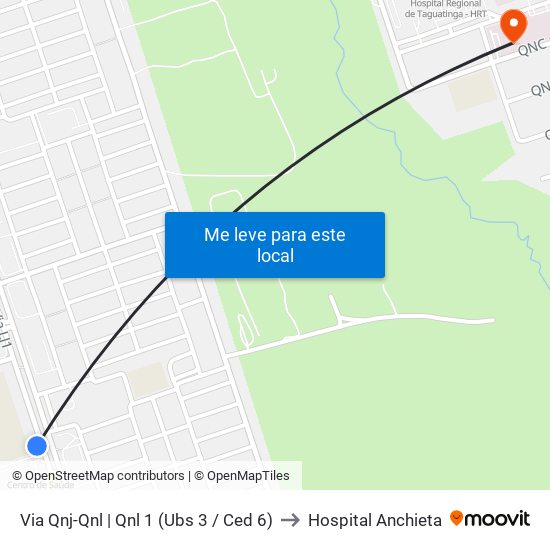 Via Qnj-Qnl | Qnl 1 (Ubs 3 / Ced 6) to Hospital Anchieta map