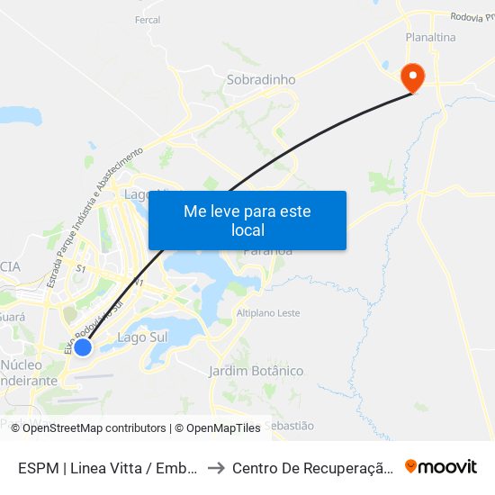 ESPM | Linea Vitta / Embaixada do Iraque to Centro De Recuperação Leão De Judá map