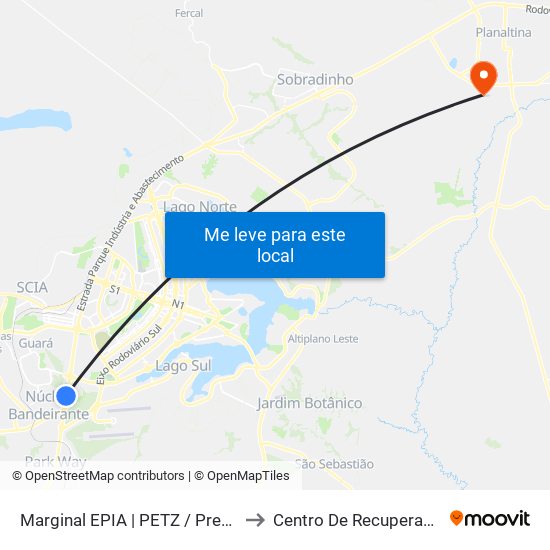 Marginal EPIA | PETZ / Premier Nissan & Renault to Centro De Recuperação Leão De Judá map