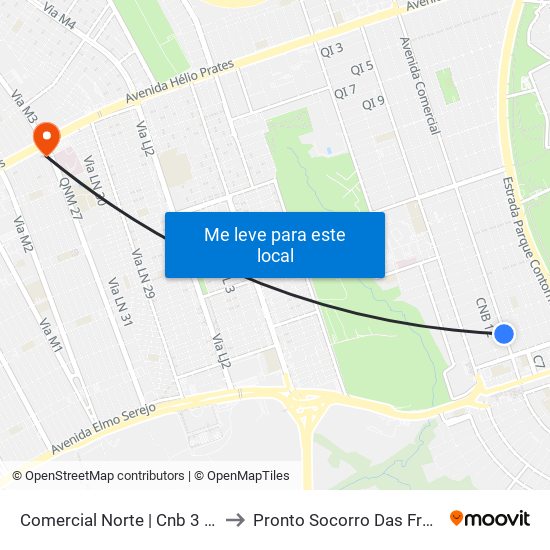 Comercial Norte | Cnb 3 (Inss) to Pronto Socorro Das Fraturas map