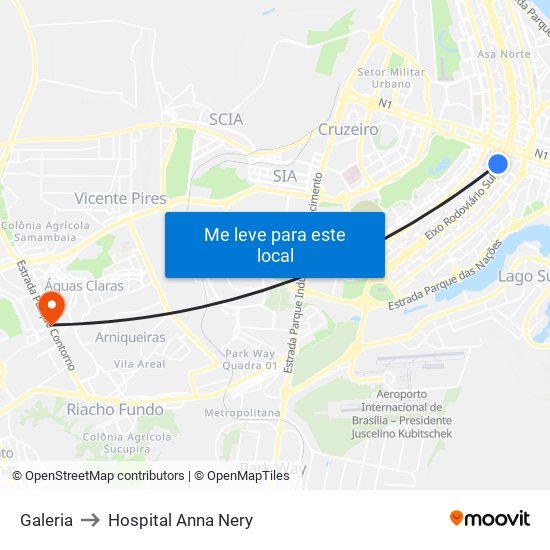Galeria to Hospital Anna Nery map