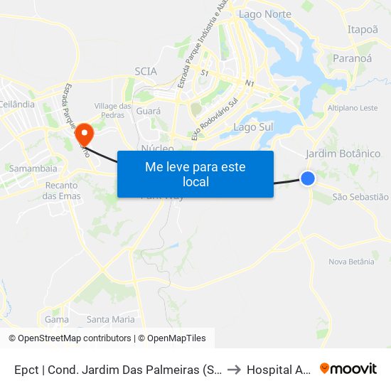 Epct | Cond. Jardim Das Palmeiras (Sentido São Sebastião) to Hospital Anna Nery map