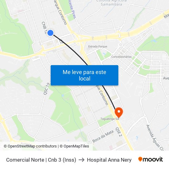 Comercial Norte | Cnb 3 (Inss) to Hospital Anna Nery map