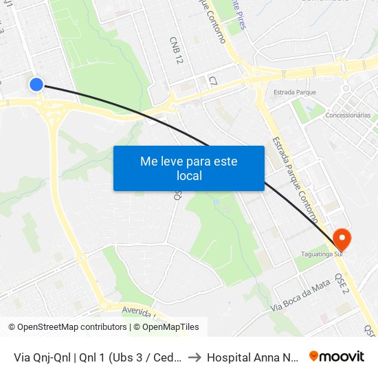 Via Qnj-Qnl | Qnl 1 (Ubs 3 / Ced 6) to Hospital Anna Nery map