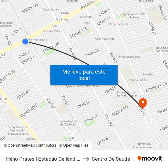 Hélio Prates | Estação Ceilândia Centro / Fort Atacadista to Centro De Saude 03 De Ceilândia map