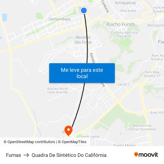 Furnas to Quadra De Sintético Do Califórnia map