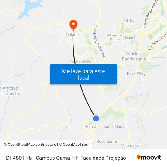 Df-480 | Ifb - Campus Gama to Faculdade Projeção map