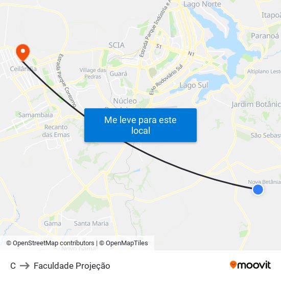 C to Faculdade Projeção map