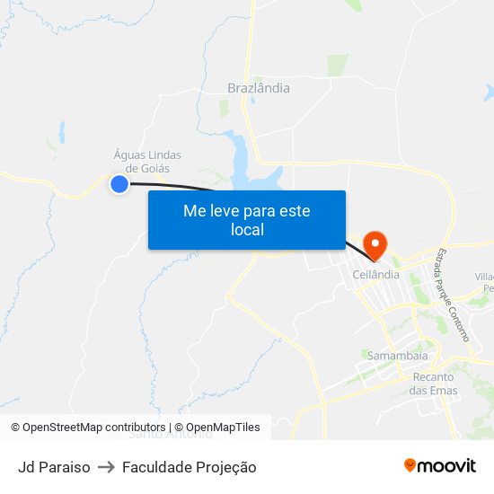 Jd Paraiso to Faculdade Projeção map