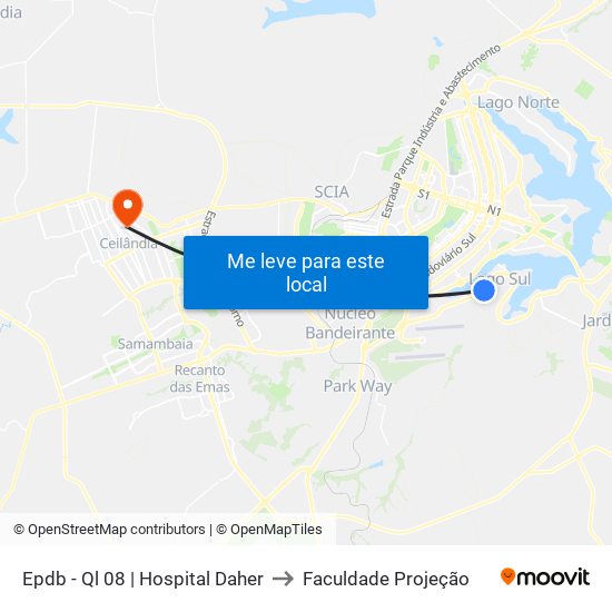 Epdb - Ql 08 | Hospital Daher to Faculdade Projeção map