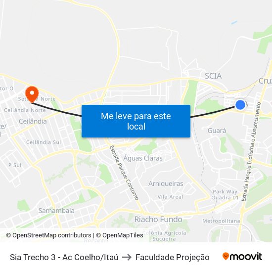 Sia Trecho 3 - Ac Coelho/Itaú to Faculdade Projeção map