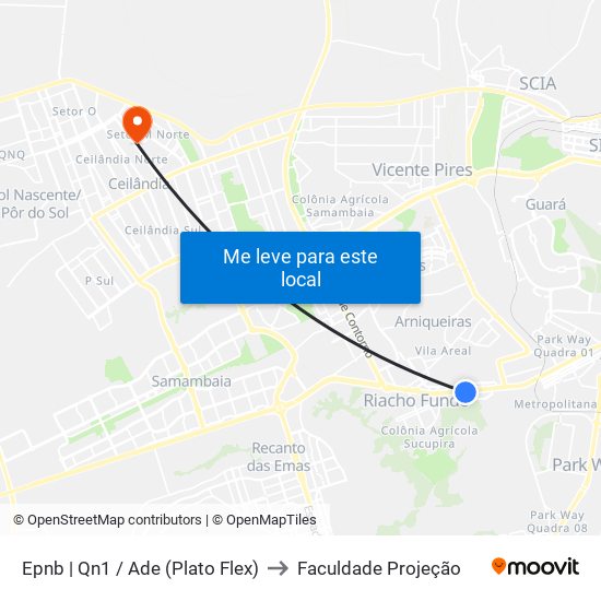 Epnb | Qn1 / Ade (Plato Flex) to Faculdade Projeção map