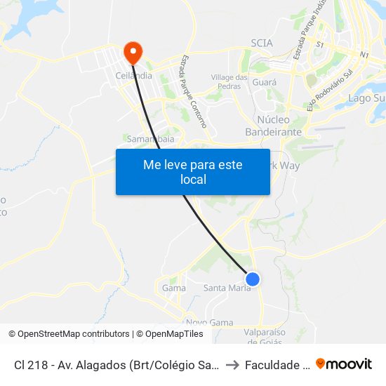 Cl 218 - Av. Alagados (Brt/Colégio Santa Maria/N.S.Aparecida) to Faculdade Projeção map