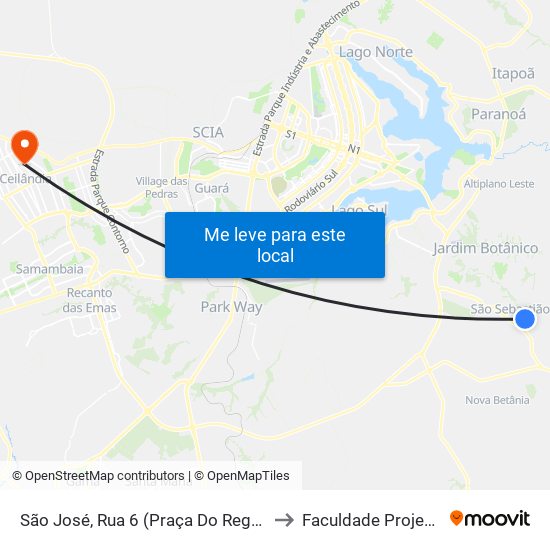 São José, Rua 6 (Praça Do Reggae) to Faculdade Projeção map