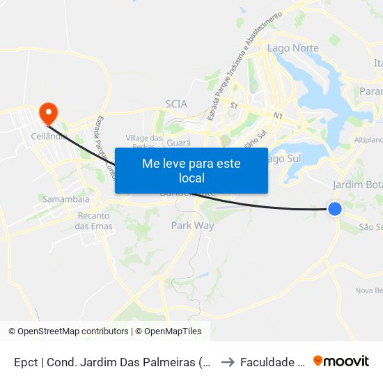 Epct | Cond. Jardim Das Palmeiras (Sentido São Sebastião) to Faculdade Projeção map