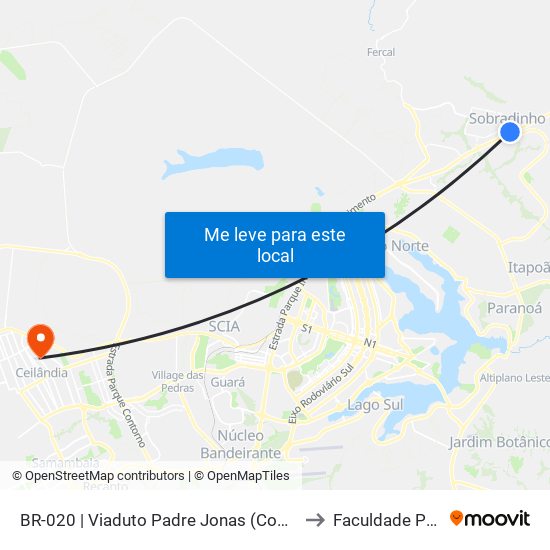 Br-020 | Viaduto Padre Jonas (Comper / Dia A Dia) to Faculdade Projeção map