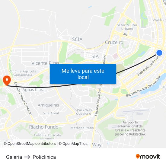 Galeria to Policlinica map