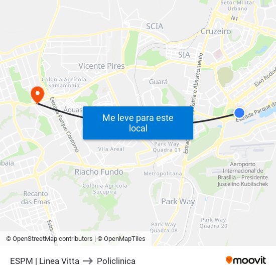 ESPM | Linea Vitta to Policlinica map