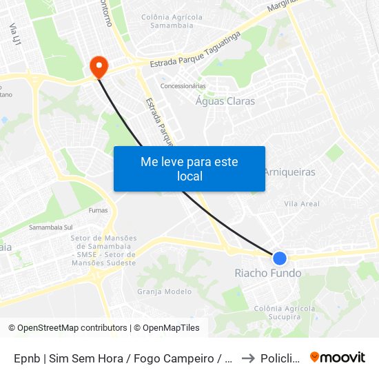Epnb | Sim Sem Hora / Fogo Campeiro / Villa Brasil to Policlinica map