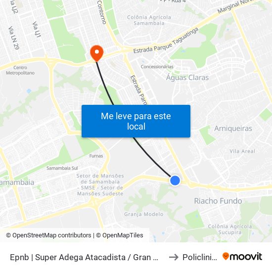 Epnb | Super Adega Atacadista / Gran Motel to Policlinica map