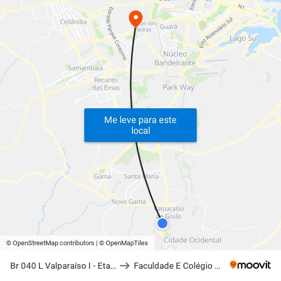Br 040 L Valparaíso I - Etapa A to Faculdade E Colégio Mauá map