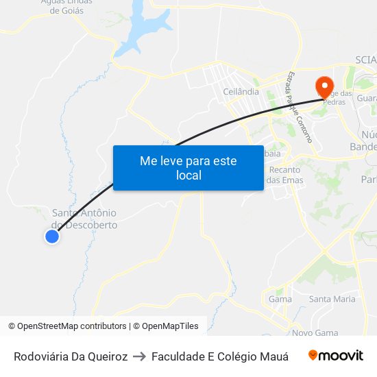 Rodoviária Da Queiroz to Faculdade E Colégio Mauá map