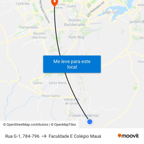 Rua G-1, 784-796 to Faculdade E Colégio Mauá map