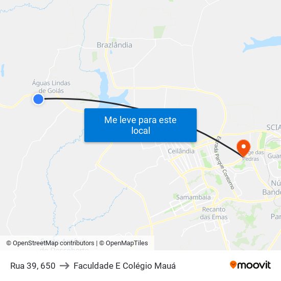 Rua 39, 650 to Faculdade E Colégio Mauá map
