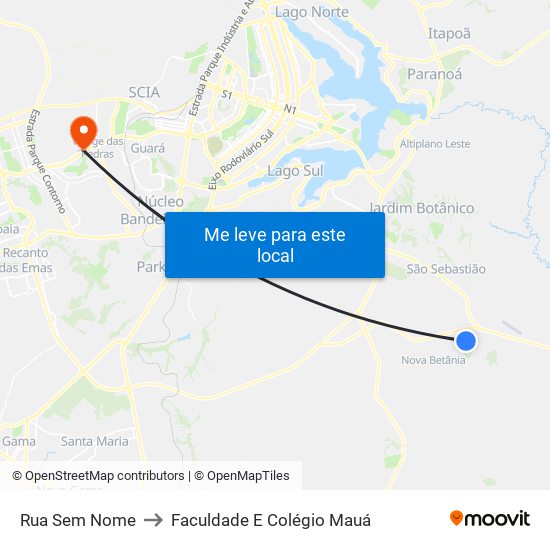 Rua Sem Nome to Faculdade E Colégio Mauá map