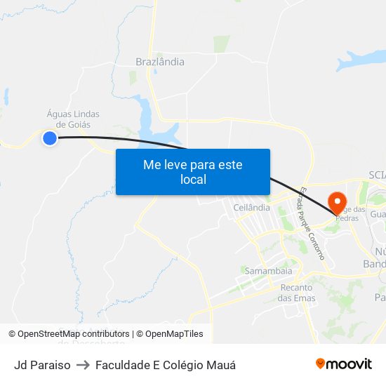 Jd Paraiso to Faculdade E Colégio Mauá map