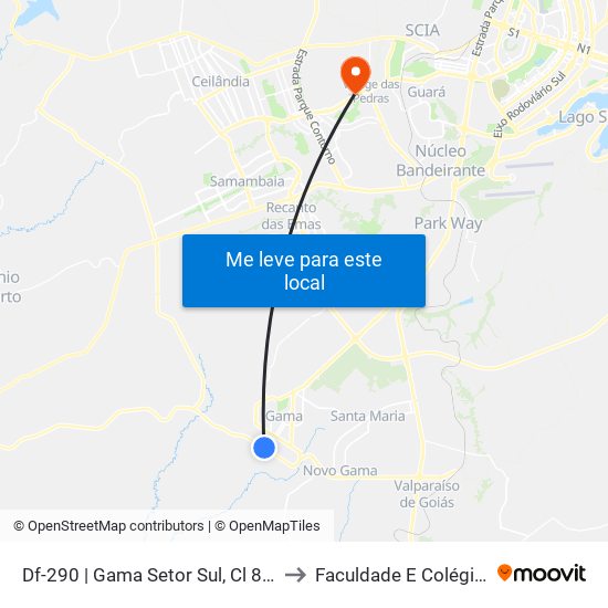 Df-290 | Gama Setor Sul, Cl 8 «Oposto» to Faculdade E Colégio Mauá map
