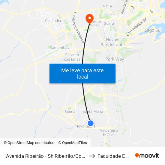 Avenida Ribeirão - Sh Ribeirão/Cond Porto Rico Fase 1 Q 19 D to Faculdade E Colégio Mauá map