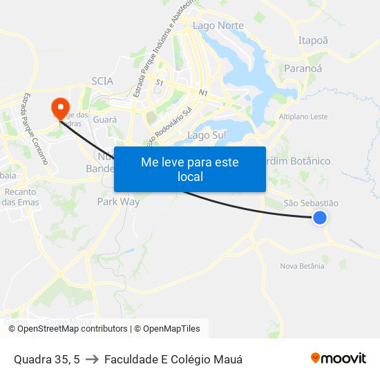 Quadra 35, 5 to Faculdade E Colégio Mauá map