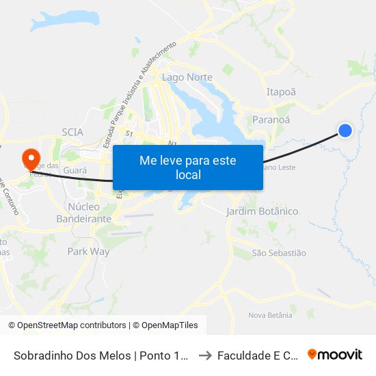 Sobradinho Dos Melos | Ponto 15 (Pizz. Fonte Do Sabor) to Faculdade E Colégio Mauá map