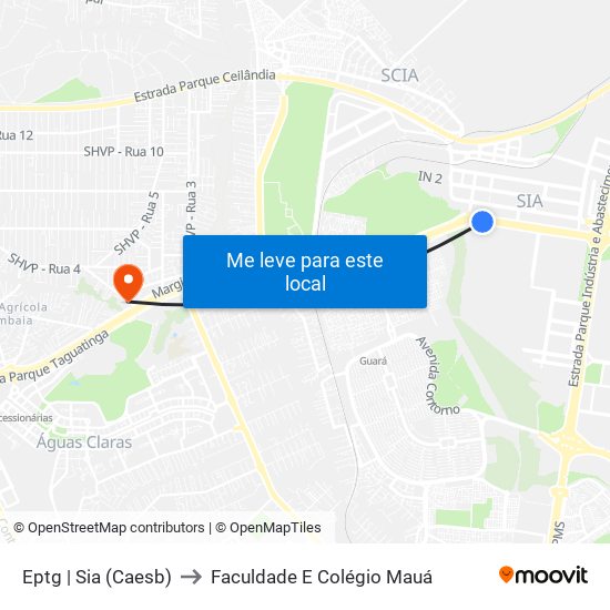 Eptg | Sia (Caesb) to Faculdade E Colégio Mauá map