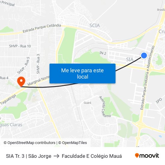 SIA Tr. 3 | São Jorge to Faculdade E Colégio Mauá map