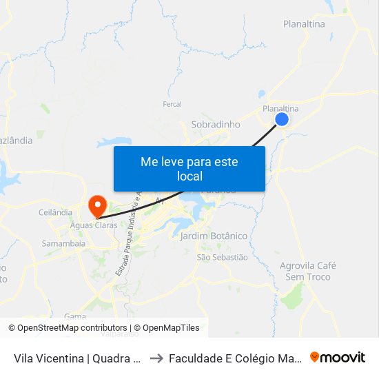 Vila Vicentina | Quadra 10 to Faculdade E Colégio Mauá map