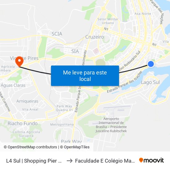 L4 Sul | Shopping Pier 21 to Faculdade E Colégio Mauá map
