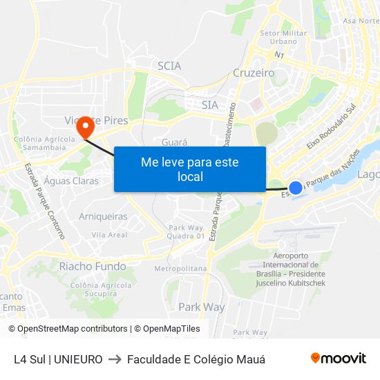 L4 Sul | UNIEURO to Faculdade E Colégio Mauá map