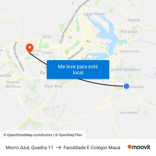 Morro Azul, Quadra 11 to Faculdade E Colégio Mauá map