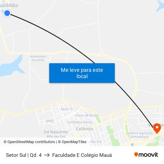 Setor Sul | Qd. 4 to Faculdade E Colégio Mauá map