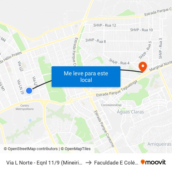 Via L Norte - Eqnl 11/9 (Mineirinho Chopperia) to Faculdade E Colégio Mauá map