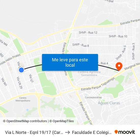 Via L Norte - Eqnl 19/17 (Cartório Tre) to Faculdade E Colégio Mauá map