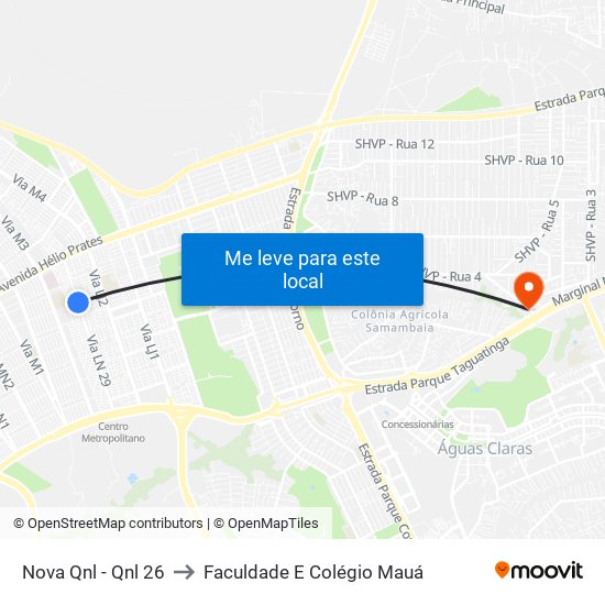 Nova Qnl - Qnl 26 to Faculdade E Colégio Mauá map