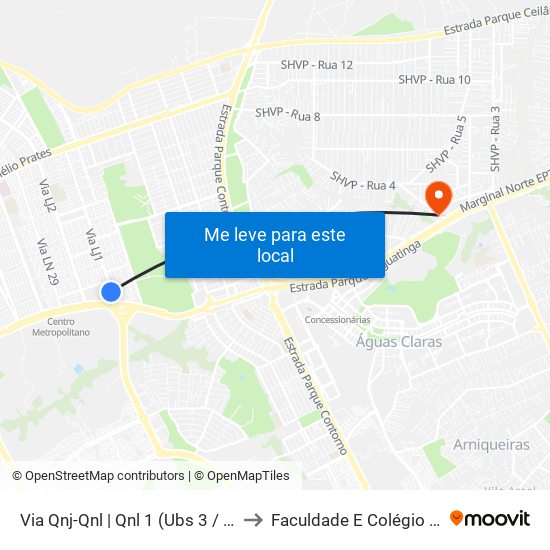Via Qnj-Qnl | Qnl 1 (Ubs 3 / Ced 6) to Faculdade E Colégio Mauá map