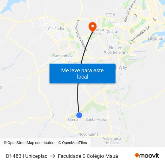 Df-483 | Uniceplac to Faculdade E Colégio Mauá map