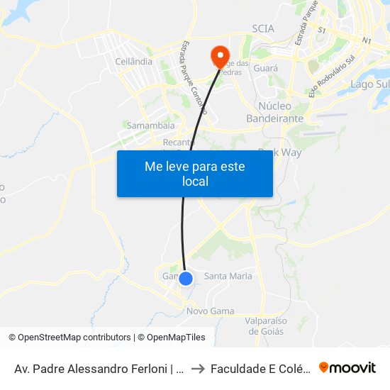 Av. Padre Alessandro Ferloni | Upa Do Gama to Faculdade E Colégio Mauá map