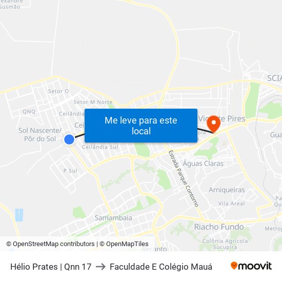 Hélio Prates | Qnn 17 to Faculdade E Colégio Mauá map