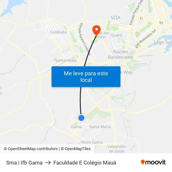 Sma | Ifb Gama to Faculdade E Colégio Mauá map