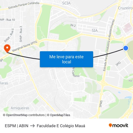 ESPM | ABIN to Faculdade E Colégio Mauá map